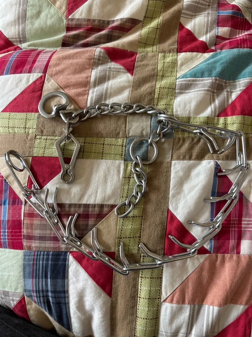 Large 12”-18” Hamilton Chrome Prong Training Collar For Dogs
